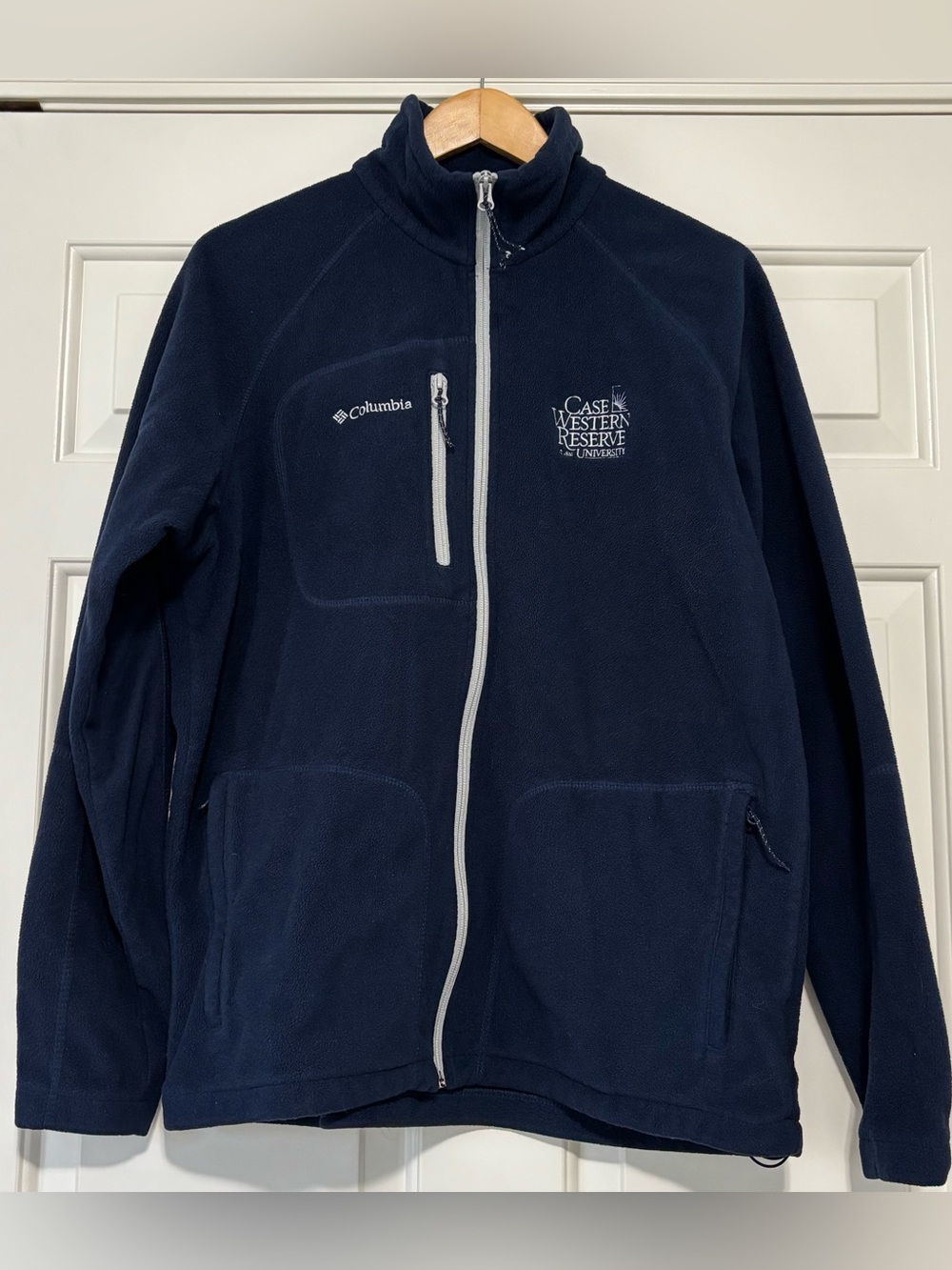 Columbia Navy Full‑Zip Fleece Jacket with Case Western Reserve Embroidery